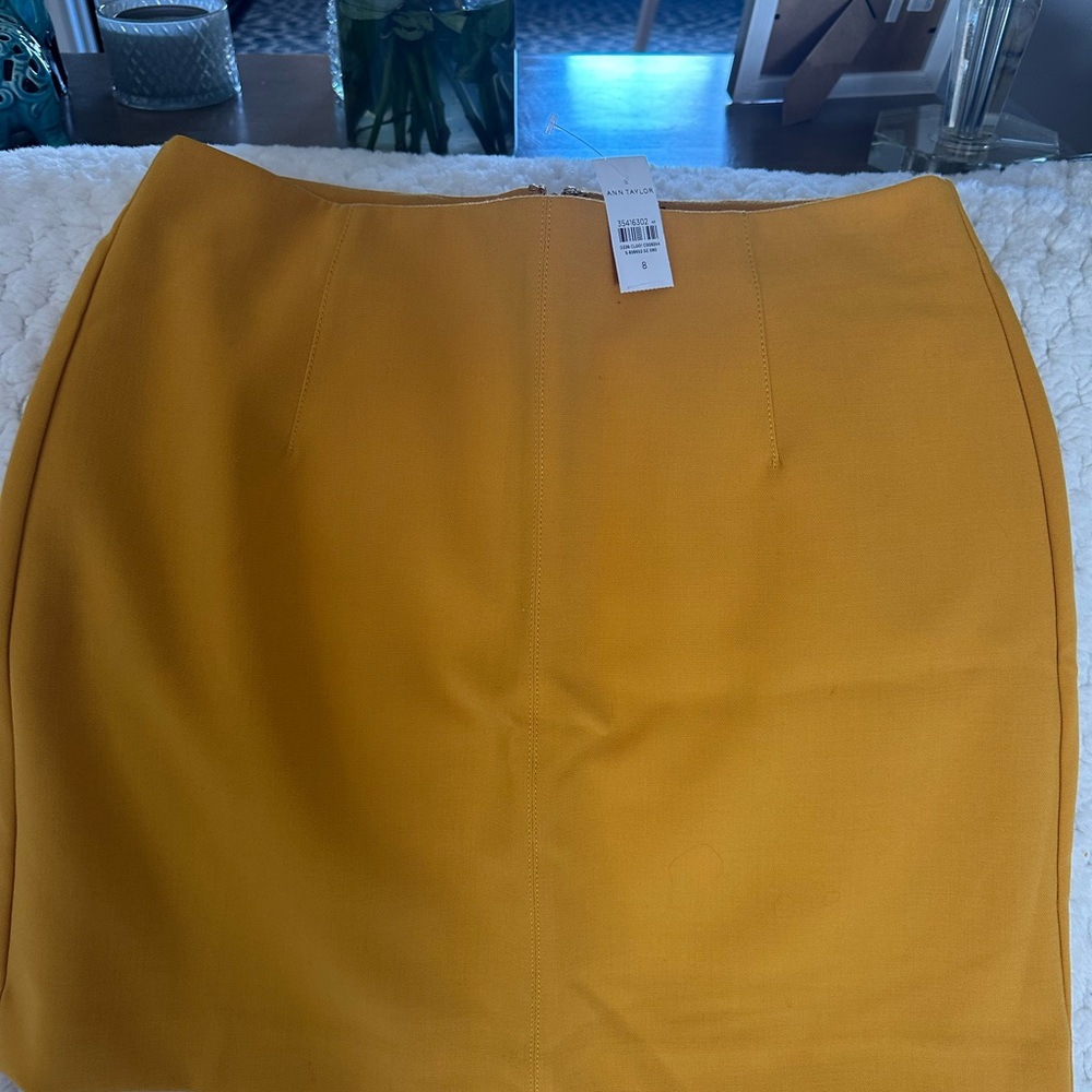 Ann Taylor Mustard Pencil Skirt
